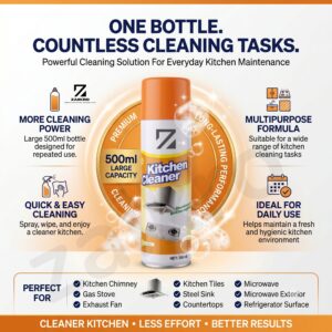 ZAIKRO Bubble Foam Cleaner Spray – Kitchen & Chimney Degreaser (500ml)
