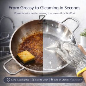 Silver Wire Dishwashing Gloves – Reusable Scrubber Gloves (1 Pair)