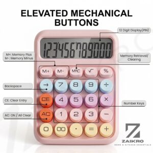 12-Digit Candy Calculator with Big Round Buttons