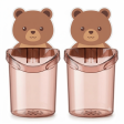 Wall Mount Toothbrush Holder – Teddy Bear Design (Pack of 2)